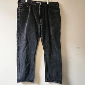 Levis 505 Black Jeans Size 42 Regular Fit Denim Zip 100% Cotton‎ Classic Casual